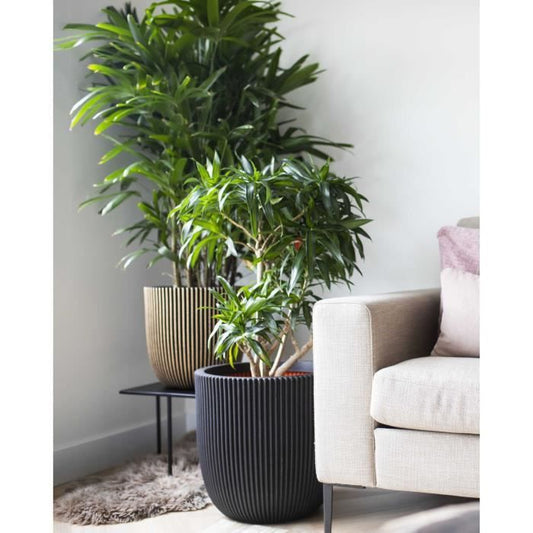 Ball flower pot - CAPI EUROPE - RIB NL - 43 x 41 cm - Black
