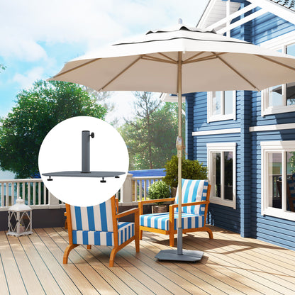 Outsunny Sonnenschirmständer aus Metall 18,5 kg Schirmständer, Quadratisch Schirmhalter für Sonnenschirm 32/38/48mm