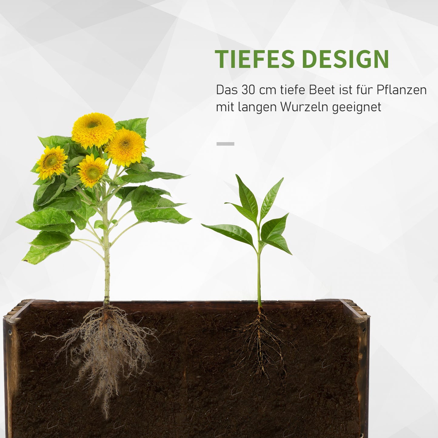 Outsunny Hochbeet Pflanzkasten Kräuterbeet Pflanzbeet Gemüse Blumenbeet Blumenkasten, Tannenholz 78x35x30 cm