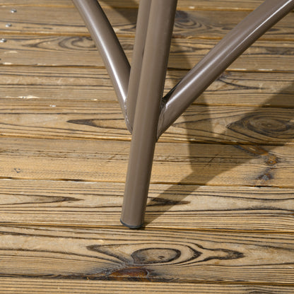 Outsunny Gartenmöbel-Set, 2 Korbsessel mit Beistelltisch, faltbar, Sitzauflagen, Metallgestell, Farbe: Sand