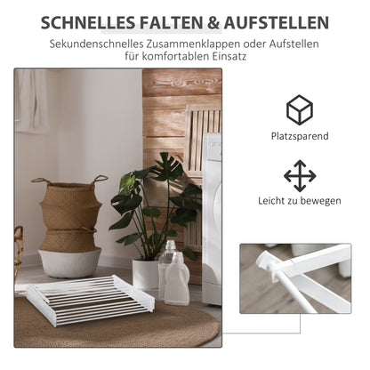 HOMCOM Wäscheständer faltbar 8-stufiger Trockengestell Turmtrockner Turmwäscheständer Trockenständer Metall Kunststoff Weiß 74 x 35 x 144 cm