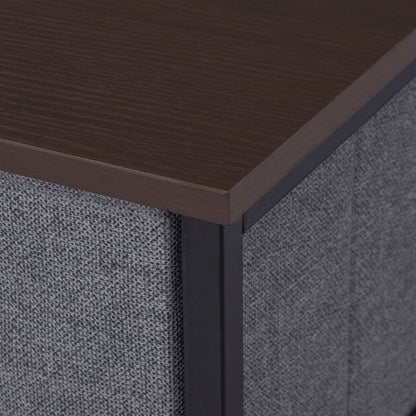 HOMCOM Kommode mit 7 faltbaren Stoffschubladen, Vlies, Metallgestell, 63,5 x 30 x 71 cm, Dunkelgrau