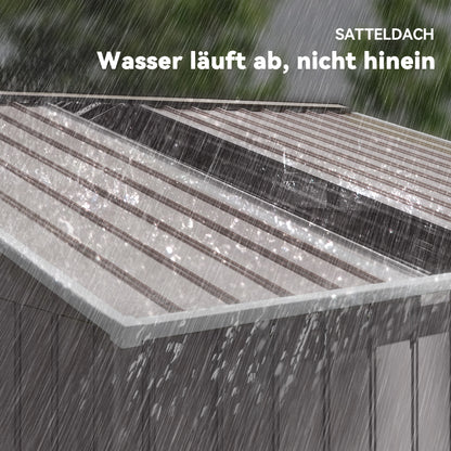 Outsunny Geräteschuppen aus Metall mit Schiebetüren und Belüftungsfenstern, 277 x 195 x 192 cm, Hellgrau