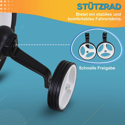 HOMCOM Kinder Laufrad ab 2-5 Jahre Lauflernrad mit Stützrädern, Pedalen, Höhenverstellbarem Sitz, Spielzeug Balance Bike für Kleinkinder Erste Geburtstag Geschenk, Rot