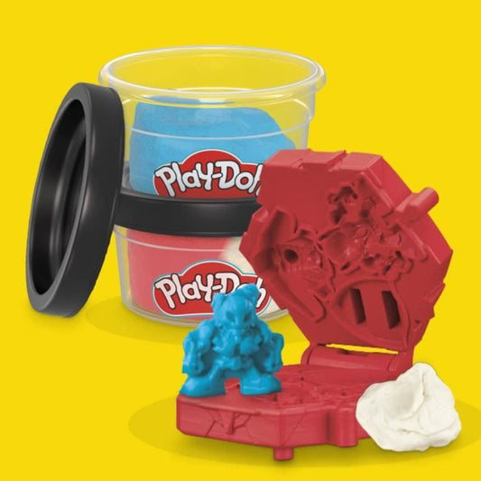 Play-Doh Captain America, Stamper Shield set with flexible figure, accessories and modeling clay, from 4 years old, Marvel