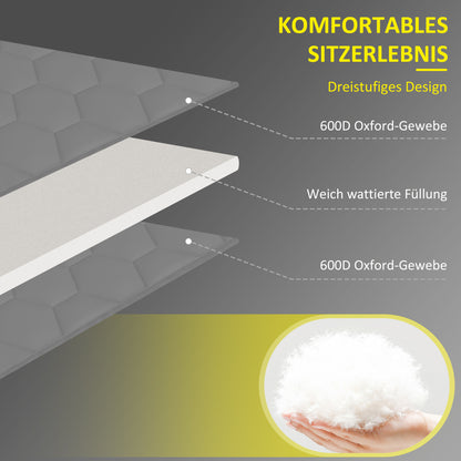 Outsunny Sonnenliege Liegestuhl Gartenliege, klappbar, inkl. Kissen, wetterbeständig; 188 cm x 65 cm x 36 cm, Grau + Schwarz