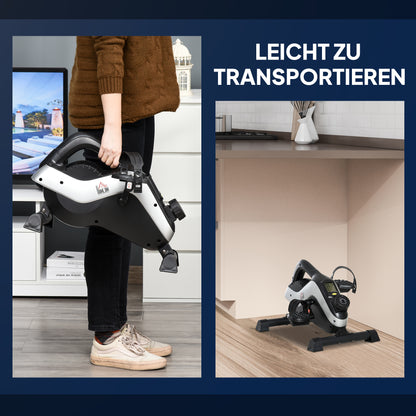 HOMCOM Mini Heimtrainer Pedaltrainer für Beintraining Pedal-Trainer mit Befestigungsgurt Anti-rutschmatte