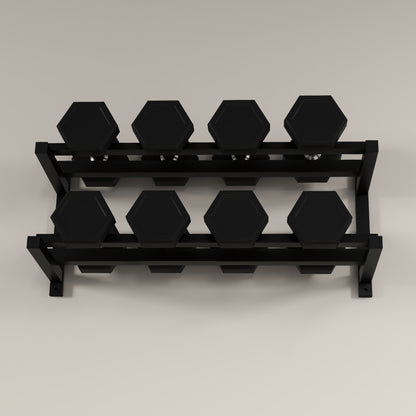 SPORTNOW Hantelständer, Hantelgestell, 2 Etagen, bis 70 kg, Stahl, 98x40x35 cm, Schwarz