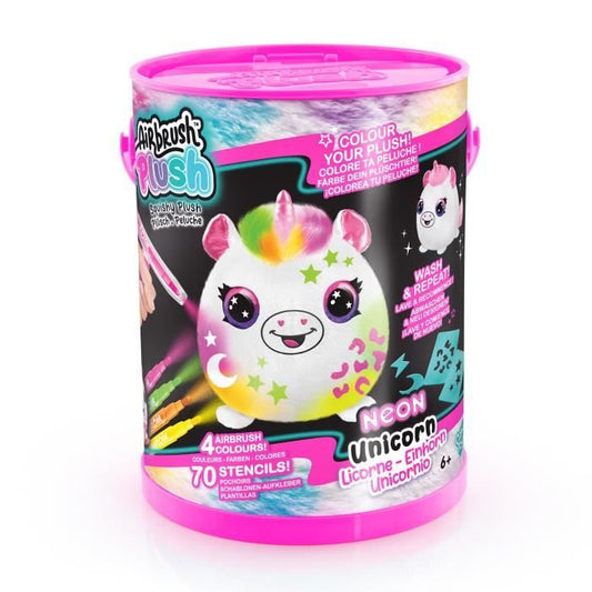 Canal Toys - Airbrush Plush - Neon Squish Plush Barrel with Felt Tips and Stencils - AIR 022