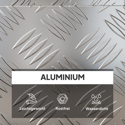 HOMCOM Gerätekasten Aufbewahrungskiste aus Aluminium mit Schloss und Schlüsseln 50 x 15,5 x 20,5 cm