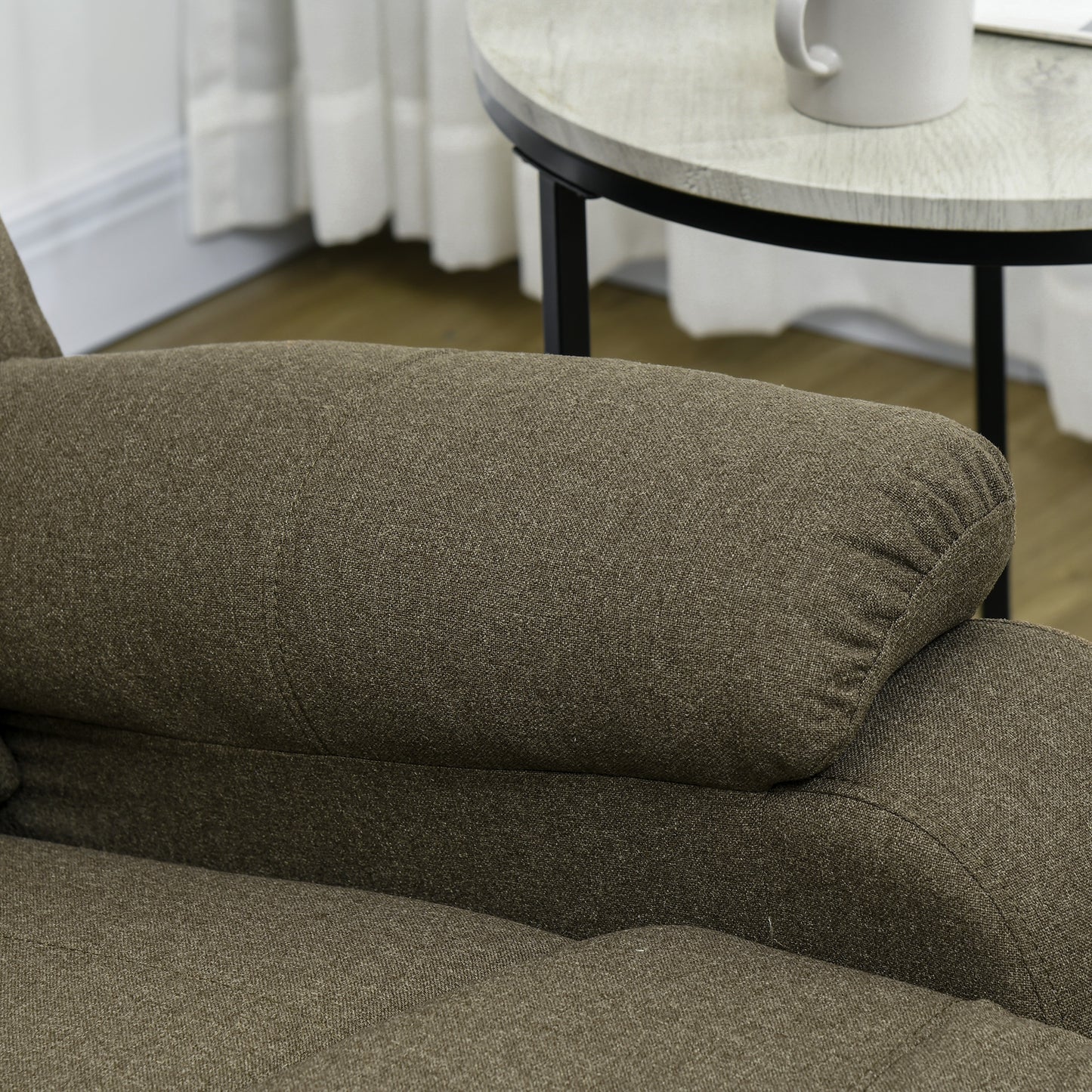 HOMCOM Relaxsessel, Liegefunktion und Fußstütze, verstellbar, bis 150 kg, Stahlrahmen, 90 x 96 x 98 cm, Braun