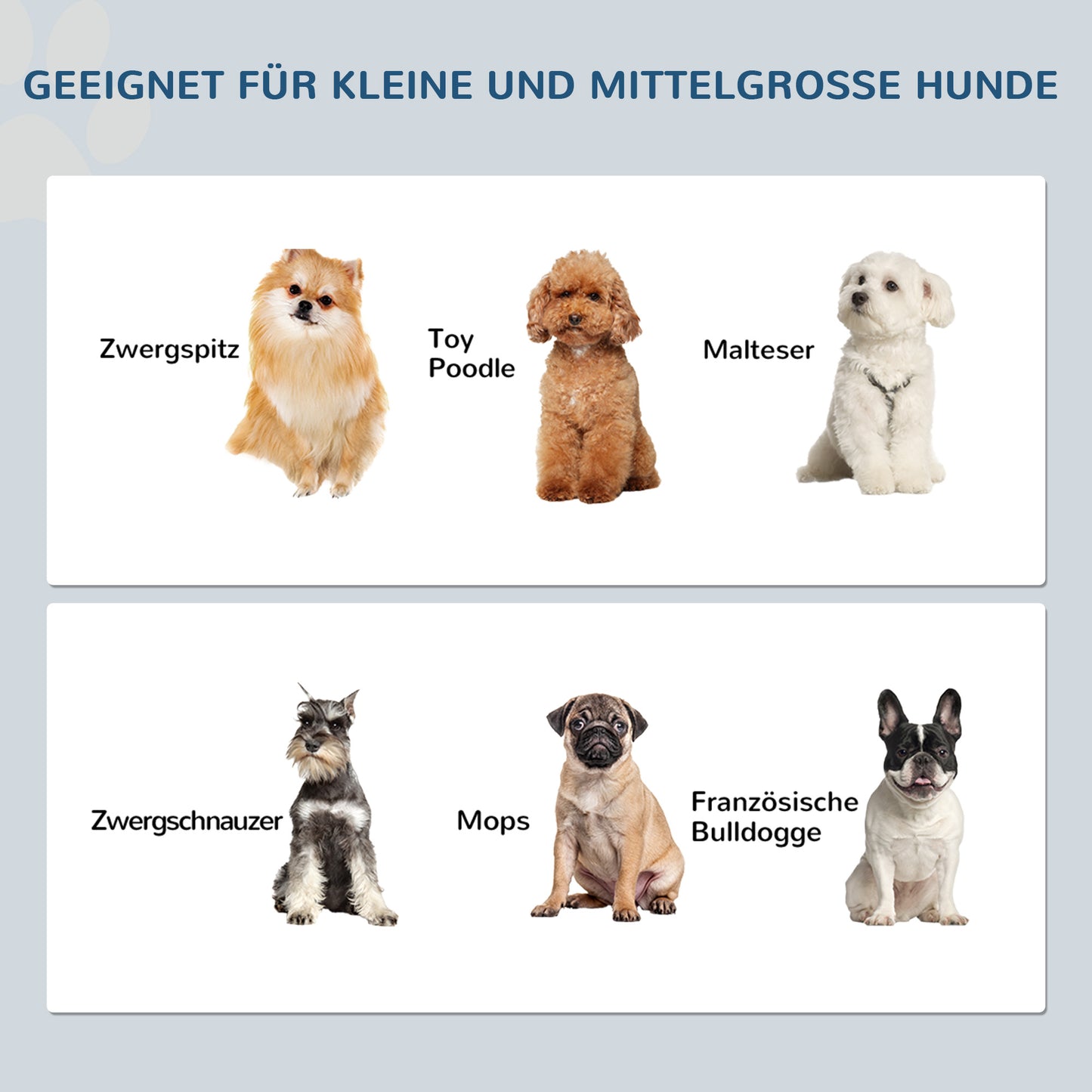 PawHut Hunde-Futterstation, rutschfest, 44x24x15cm, Grau, 0,9L pro Napf