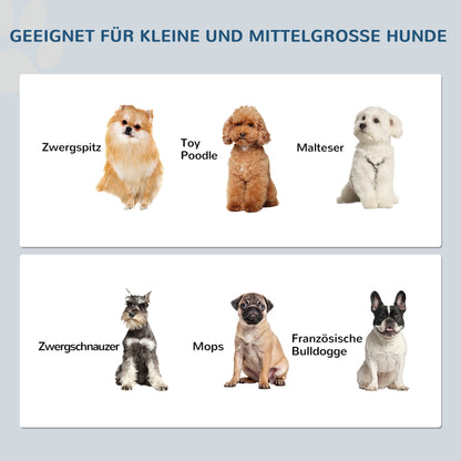 PawHut Hunde-Futterstation, rutschfest, 44x24x15cm, Grau, 0,9L pro Napf