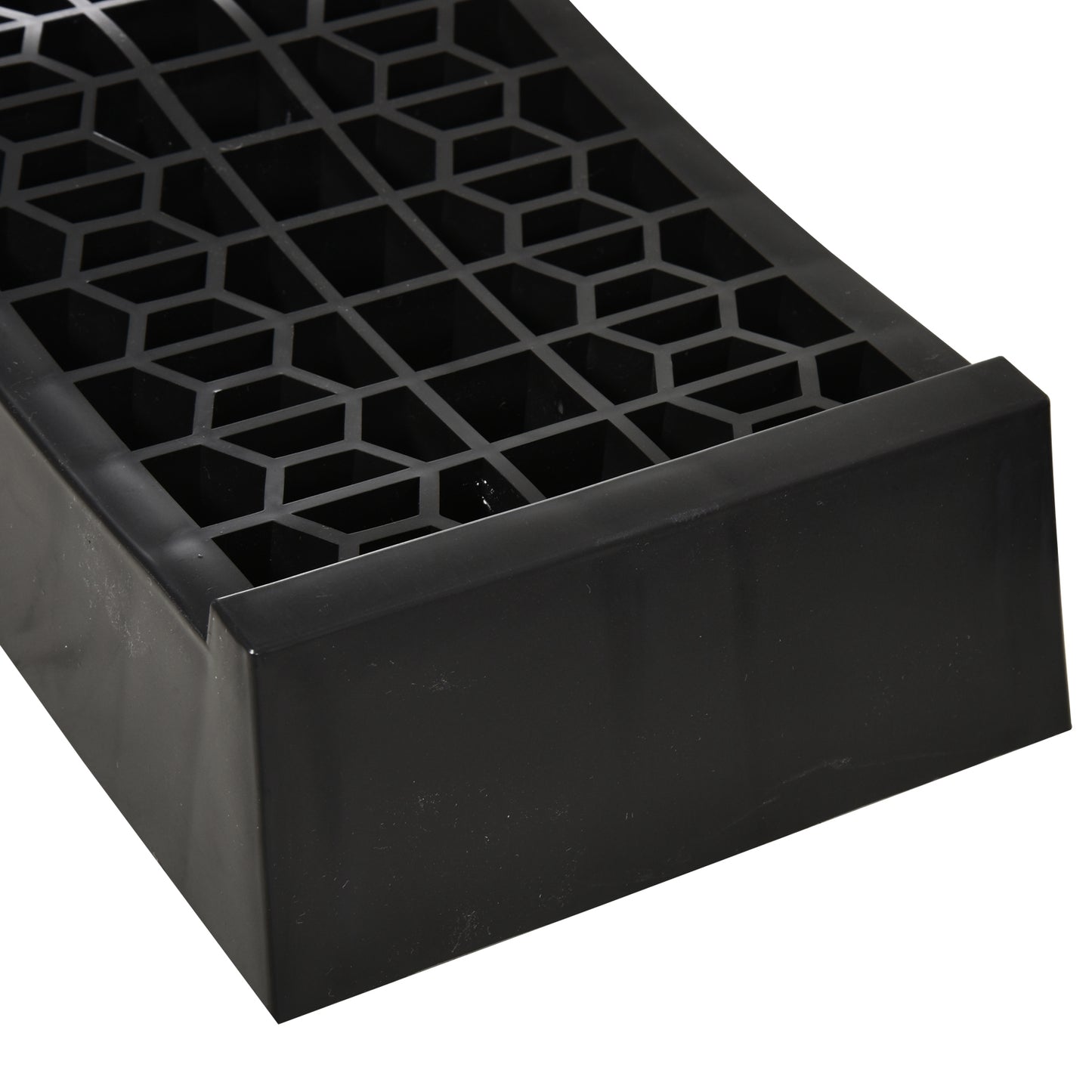 HOMCOM 2-teiliges Auffahrrampen-Set, Schwellenrampe, Bordsteinrampe, Gummirampen, 3 Tonnen Tragkraft, Kunststoff, Schwarz