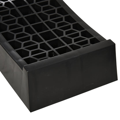 HOMCOM 2-teiliges Auffahrrampen-Set, Schwellenrampe, Bordsteinrampe, Gummirampen, 3 Tonnen Tragkraft, Kunststoff, Schwarz