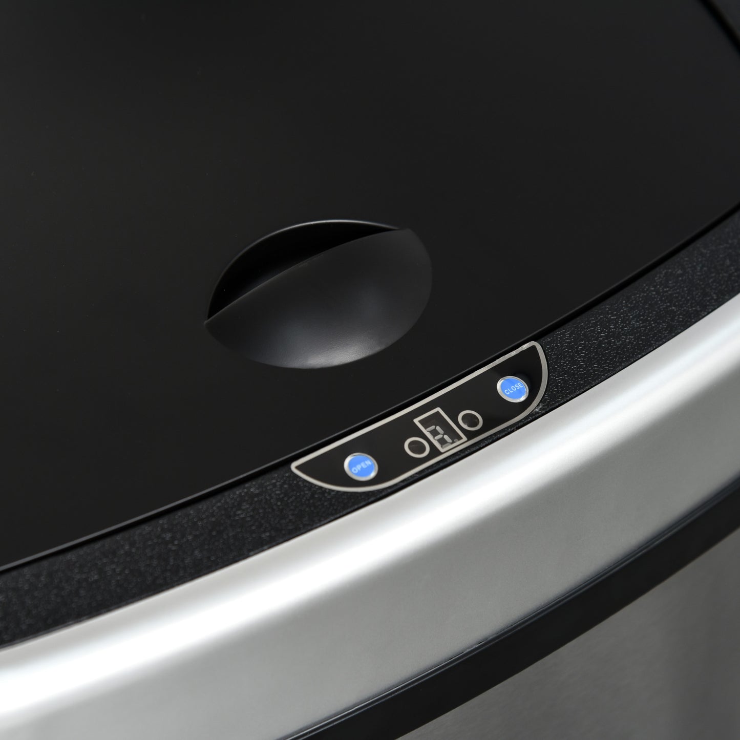 HOMCOM Mülleimer mit Sensor 48L Automatik Abfalleimer mit Bewegungssensor, Wasserdichter Abfallbehälter aus Edelstahl für Küche, Büro, Schlafzimmer Silber