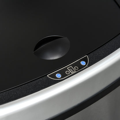 HOMCOM Mülleimer mit Sensor 48L Automatik Abfalleimer mit Bewegungssensor, Wasserdichter Abfallbehälter aus Edelstahl für Küche, Büro, Schlafzimmer Silber