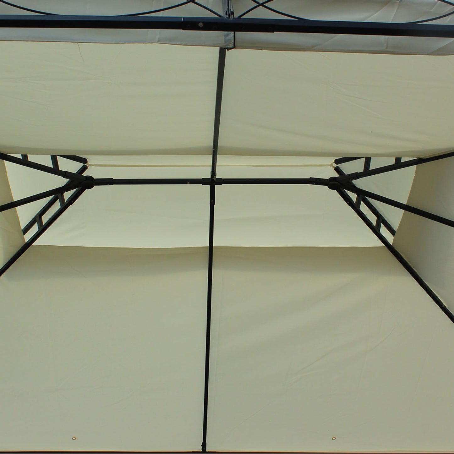 Outsunny Luxus Pavillon Gartenpavillon Partyzelt Festzelt Gartenzelt Pagode 3x4 m Creme