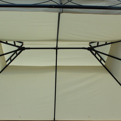 Outsunny Luxus Pavillon Gartenpavillon Partyzelt Festzelt Gartenzelt Pagode 3x4 m Creme