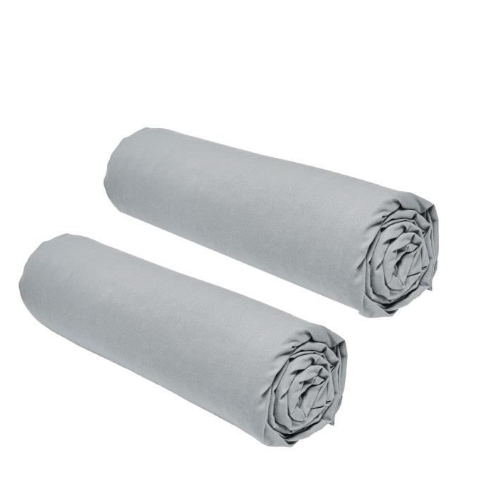Set of 2 sheets covers today essential - 140 x 190 cm - 2 people - 100% cotton - steel