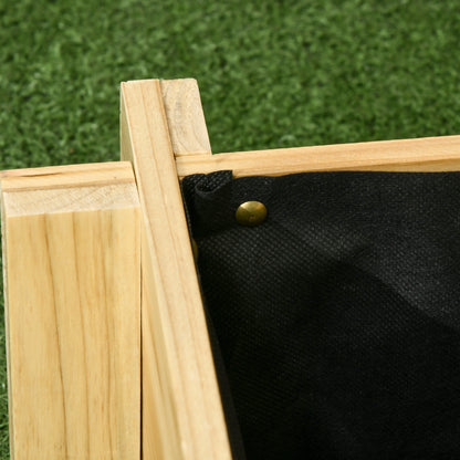 Outsunny Hochbeet, Blumenkasten, 3-stufig, Drainageöffnung, Stoffauskleidung, Naturholz, 93 x 93 x 35 cm