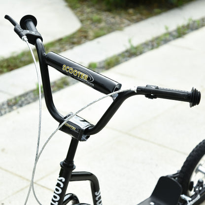 HOMCOM Kinderroller Lenker Verstellbar Scooter Tretroller Cityroller Kinder Roller Kickboard mit Luftreifen 12 Zoll ab 5 Jahre Schwarz 120 x 58 x 75-80 cm