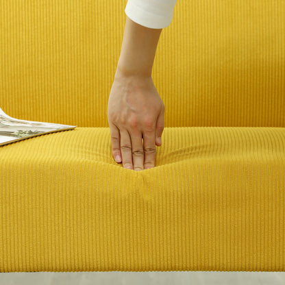 HOMCOM Zweisitzer-Sofa mit Cord-Bezug, dicker Polsterung und soliden Holzbeinen für Wohnzimmer, Schlafzimmer, Büro, Gelb