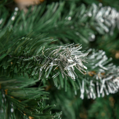 HOMCOM Künstlicher Weihnachtsbaum 180 cm Kieferbaum künstlich mit 59 Zapfen, Schnee, 1111 Spitzen für drinnen