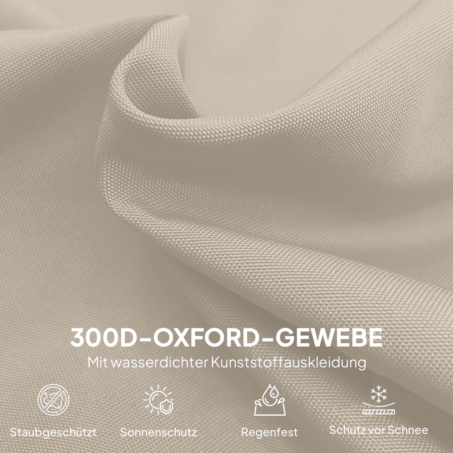 Outsunny Sonnenschirm Schutzhülle für Ø 400 cm wasserdicht Wetterfeste Sonnenschirm Abdeckung mit Stab Reißverschluss Kordelzug Oxford Gewebe UV-Beständige Ampelschirm Abdeckhauben 220 ×56 cm Beige