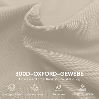 Outsunny Sonnenschirm Schutzhülle für Ø 400 cm wasserdicht Wetterfeste Sonnenschirm Abdeckung mit Stab Reißverschluss Kordelzug Oxford Gewebe UV-Beständige Ampelschirm Abdeckhauben 220 ×56 cm Beige
