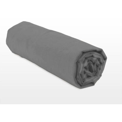 Fitted sheet - HOME LINGE PASSION - HP71762 - 90 x 190 cm + 30 cm bonnet - Microfiber - 82 g - Anthracite gray