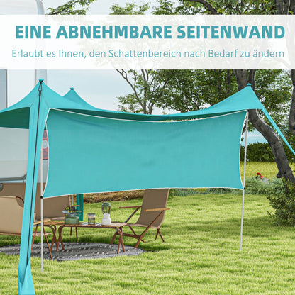 Outsunny Sonnensegel, wasserdicht, anpassbar, leicht, faltbar, Stahlstützen, 3x3x2m, Himmelblau