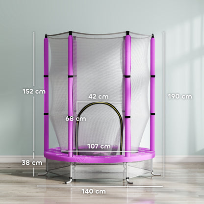 AIYAPLAY Kindertrampolin mit Sicherheitsnetz, für den Innen- und Außenbereich, 3-6 Jahre, Violett