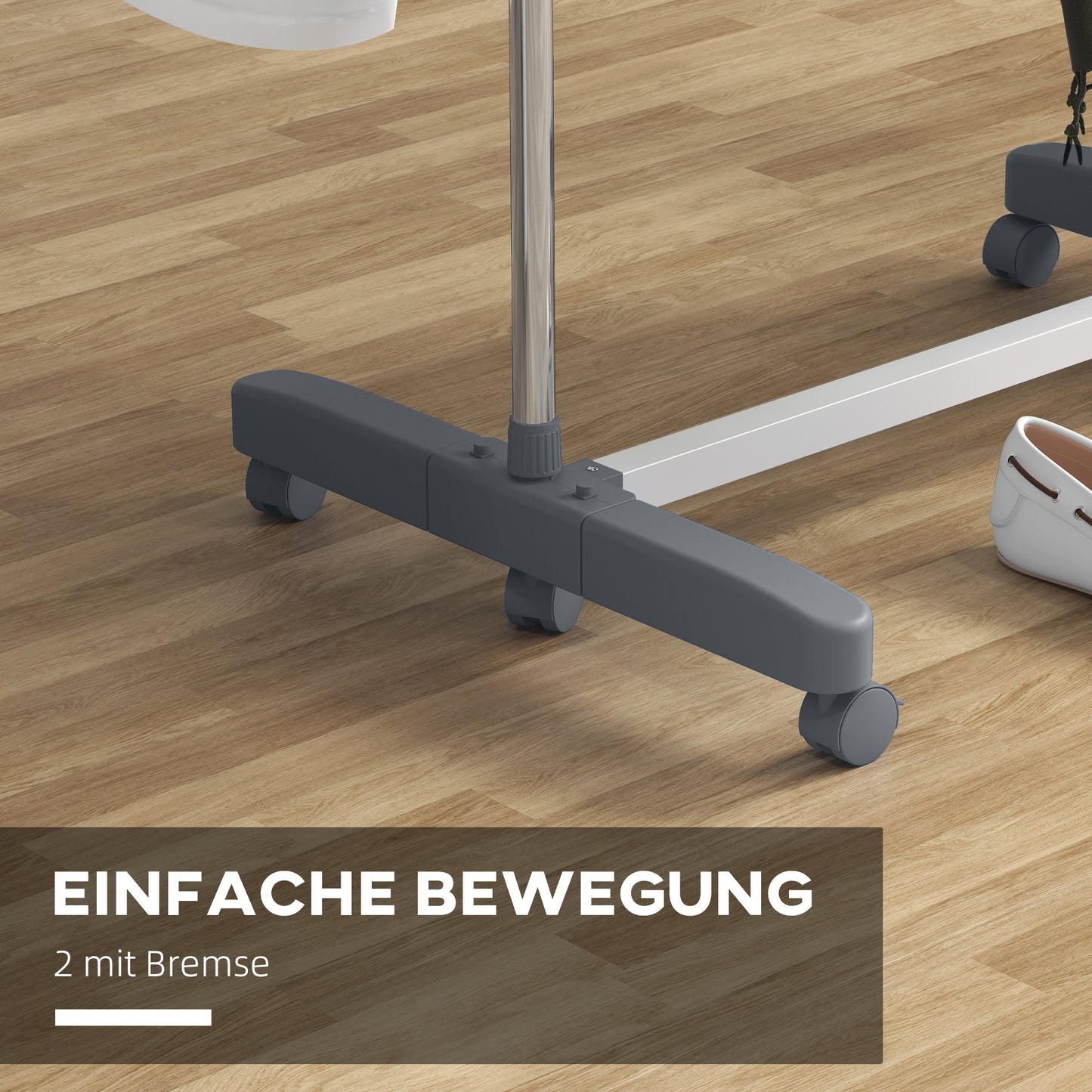 HOMCOM Wäschenständer Wäschetrockner. 4 Ebenen, klappbar, One-Klick-System, 142 cm x 55 cm x 152 cm Blau + Silber