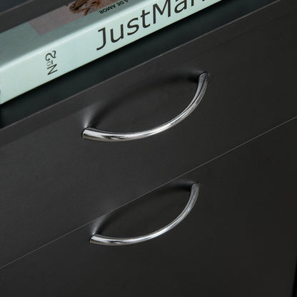 HOMCOM Rollcontainer Schubladencontainer Container, 1 Fach, 1 Regal, 1 Schublade, 40 cm x 3 cm x 60 cm, Schwarz