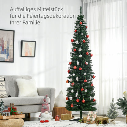 HOMCOM Weihnachtsbaum künstliche Künstliche Tanne Christbaum, inkl Ständer Weihnachtsstern 2,1 m, Grün