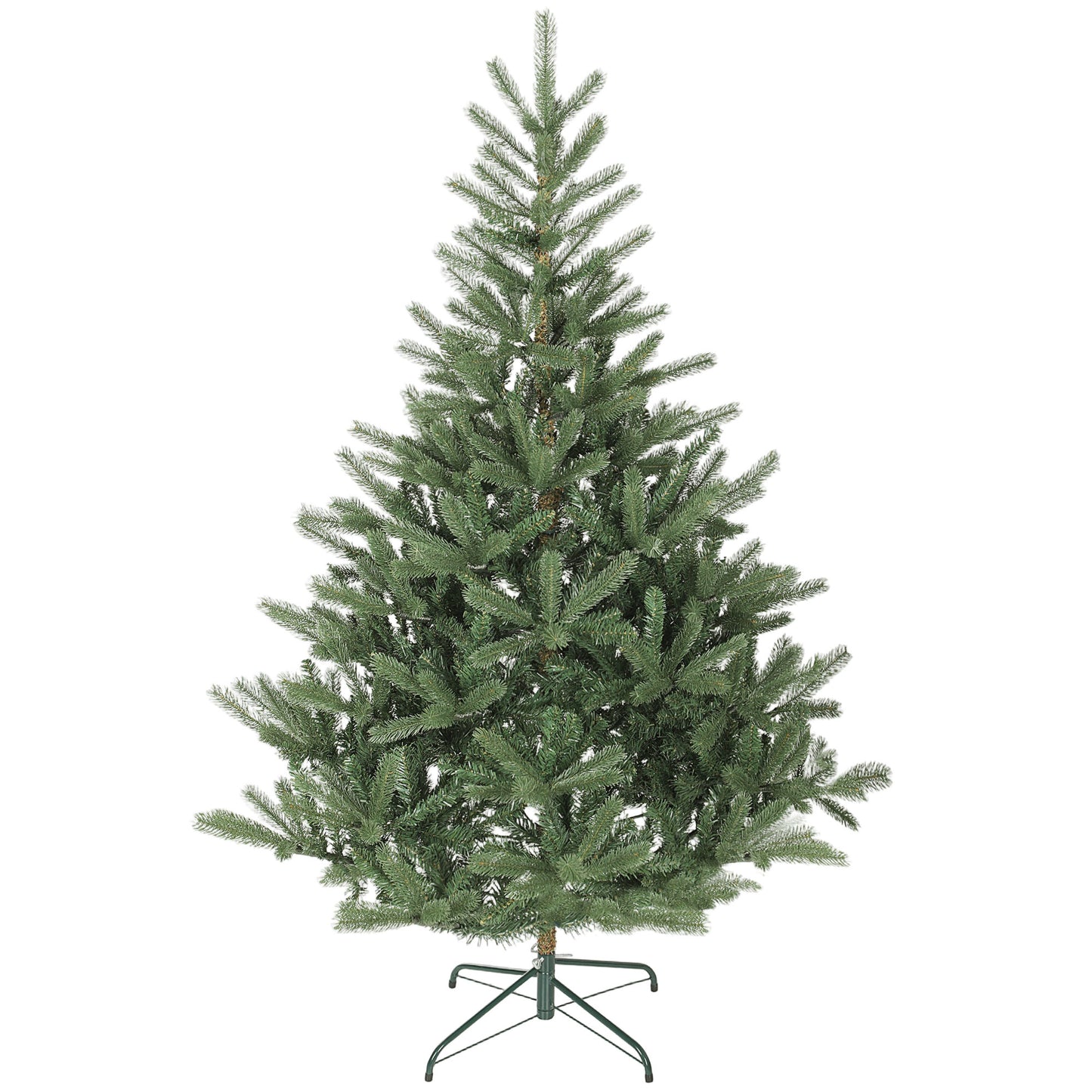 HOMCOM Künstlicher Weihnachtsbaum, 180 cm, dichte Zweige, realistisches Aussehen, flammenhemmend, Kunststoff, Metall, Grün