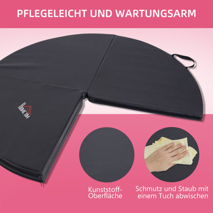 HOMCOM Pole-Dance-Matte, 5 cm dicke runde Kunststoff-Matte für Pole-Dance-Übungen, Gymnastik, Yoga, Schwarz