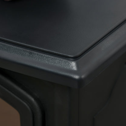 HOMCOM Elektrokamin freistehend, Flammeneffekt, 2 Heizmodi 1000W/2000W, gehärtetes Glas, Schwarz, 36,5x24x45,5 cm