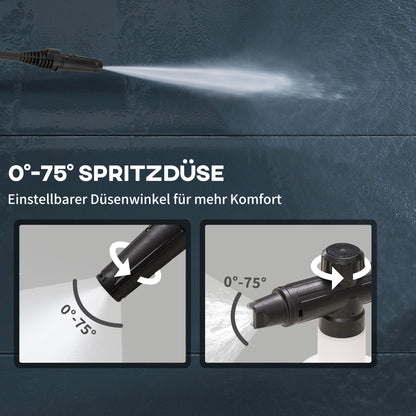 DURHAND Hochdruckreiniger Druckreiniger 5-tlg. Zubehör, verstellbare Spritzdüse, 150 bar Druck, 1800 W, max. 510 l/h, 35x27x78cm