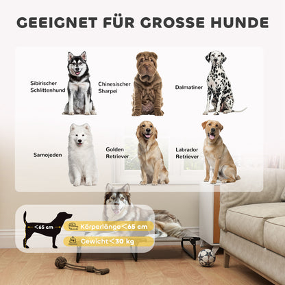PawHut Tragbares erhöhtes Hundebett, erhöhtes Haustierbett mit atmungsaktivem Netz, für große Hunde, Hellgrau