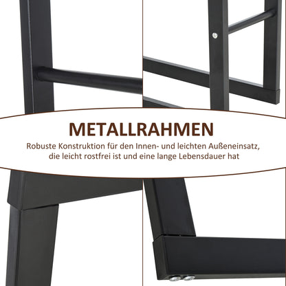 HOMCOM Kaminholzregal Metall 40 x 25 x 150 cm Brennholzregal Stapelhilfe Stahlrahmen bis 100kg Kaminholzunterstand Outdoor Holzregal Feuerholzregal für Garten Terrasse Außen Schwarz