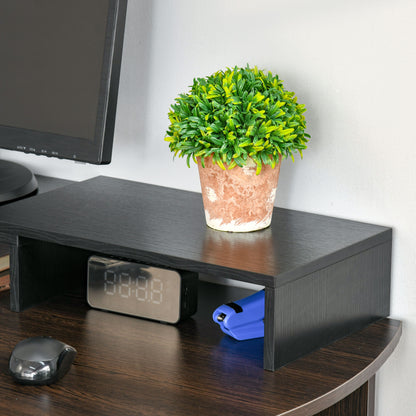 Vinsetto Monitorständer Monitor Stand Dual Bildschirmerhöhung Verstellbare Länge und Schwenkwinkel Bildschirmständer für PC Notebook Laptop Drucker 80-117 x 23,5 x 10 cm Schwarz