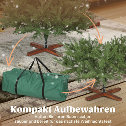 HOMCOM Künstlicher Weihnachtsbaum, realistisches Aussehen, klappbare Zweige, Holzsockel