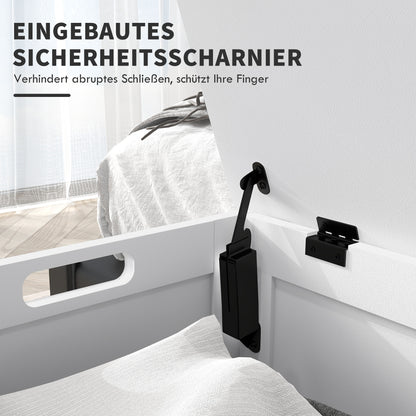 HOMCOM Aufbewahrungsbox Aufbewahrunskiste Spielzeugtruhe, MDF, 2 Griffe, 81 x 40 x 46 cm, Weiß