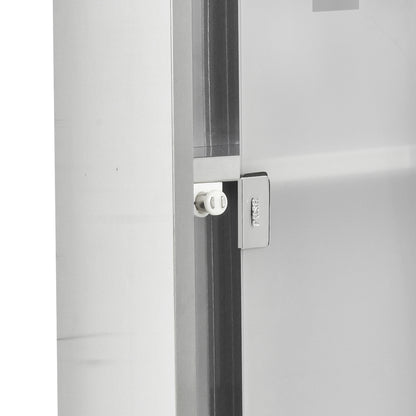 kleankin Medizinschrank aus Edelstahl und gehärtete Glastür Arzneischrank zur Medikamenten-Aufbewahrung, Abschließbar Medikamentenschrank mit 3 Fächern, Erste Hilfe Schrank, 20 x 12 x 58 cm, Silber