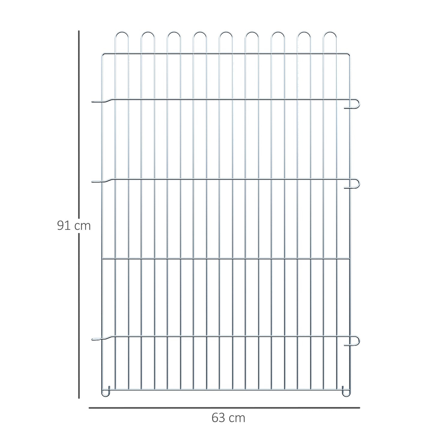 PawHut Freilaufgehege Welpenauslauf Welpenzaun Laufstall Welpengitter für Tiere 8-teilig B63 x H91 cm