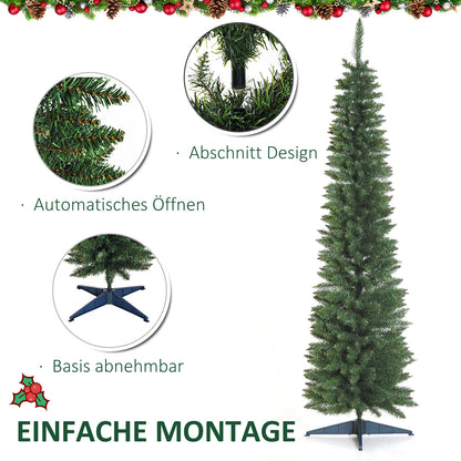 HOMCOM Weihnachtsbaum künstliche Künstliche Tanne Christbaum, inkl Ständer Weihnachtsstern 2,1 m, Grün