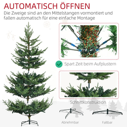 HOMCOM Künstlicher Weihnachtsbaum 180 cm Kieferbaum künstlich mit 795 Spitzen, klappbar Füße Stahlrahmen
