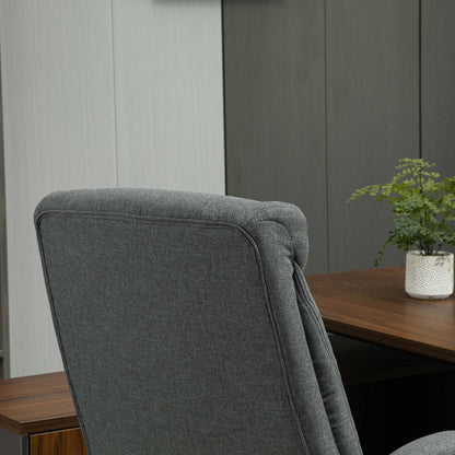 Vinsetto Bürostuhl mit Wippfunktion ergonomischer Stuhl mit gepolsterte Armlehne Kopfstütze höhenverstellbarer Schreibtischstuhl Drehstuhl mit Rückenlehne Nylon Grau 65 x 78 x 110-118 cm